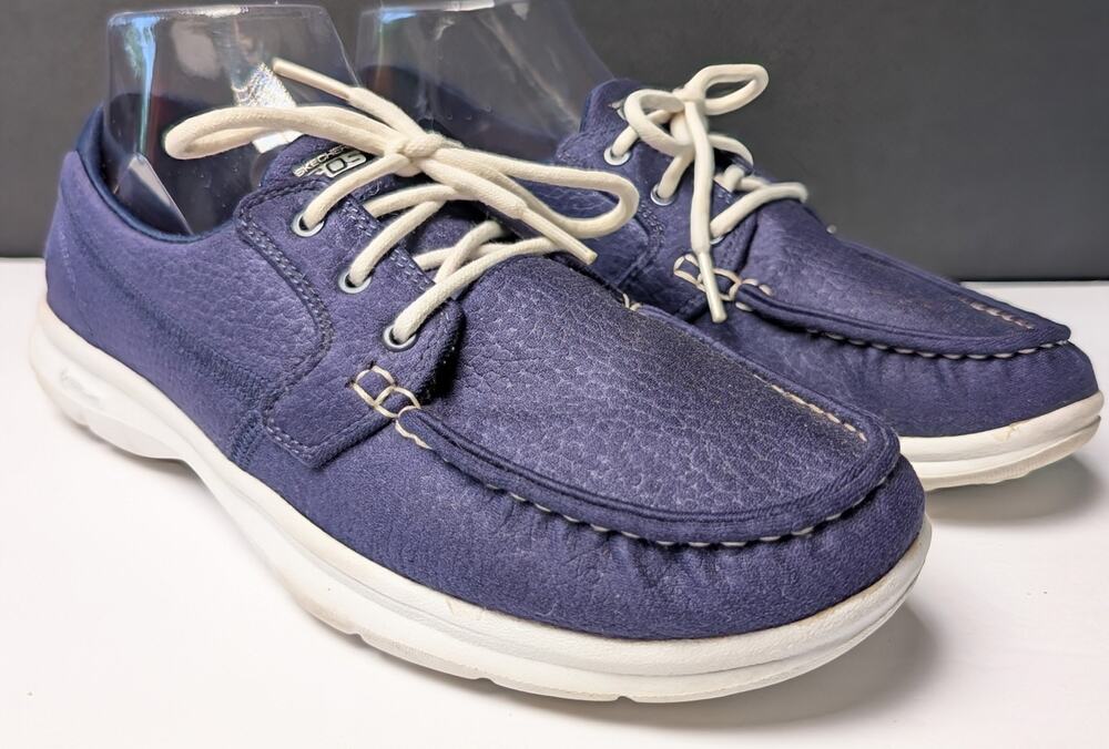 Skechers Go Step Boat Shoes 14420 WOMENS 9.5 Navy Comfort Vegan Goga Pillars